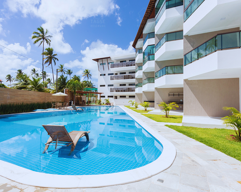 ALO304|Apt em Porto de Galinhas c/ vista p/ o Mar