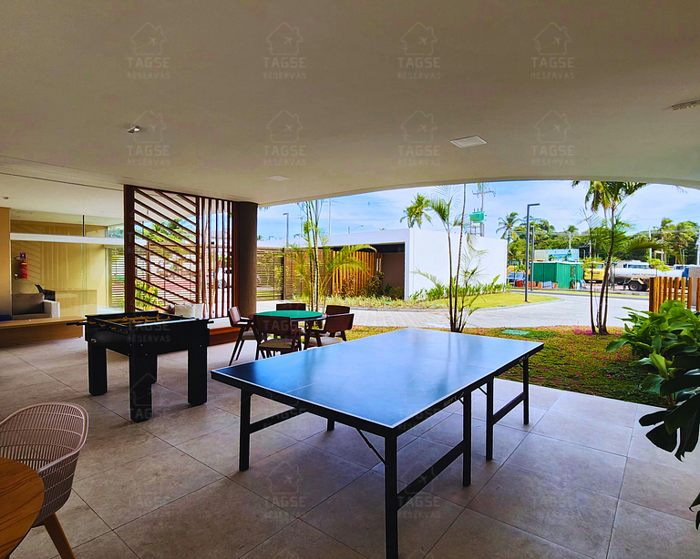 Flat em Muro Alto c/varanda,piscina e self checkin